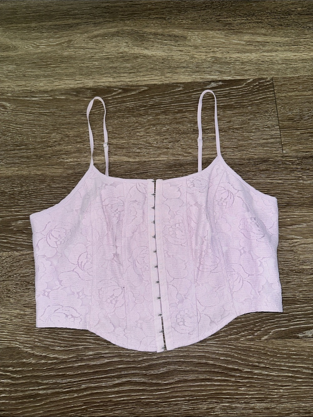 wild fable Pale Purple Lace Front-Zip Cami Crop